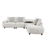Vaelen Beige RAF Sectional with Hidden Storage from Homelegance - Luna Furniture