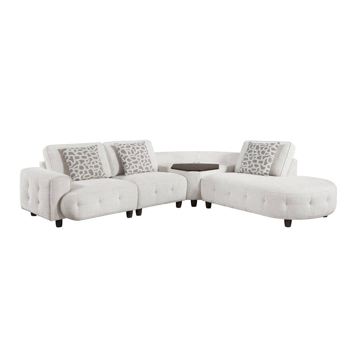 Vaelen Beige RAF Sectional with Hidden Storage from Homelegance - Luna Furniture