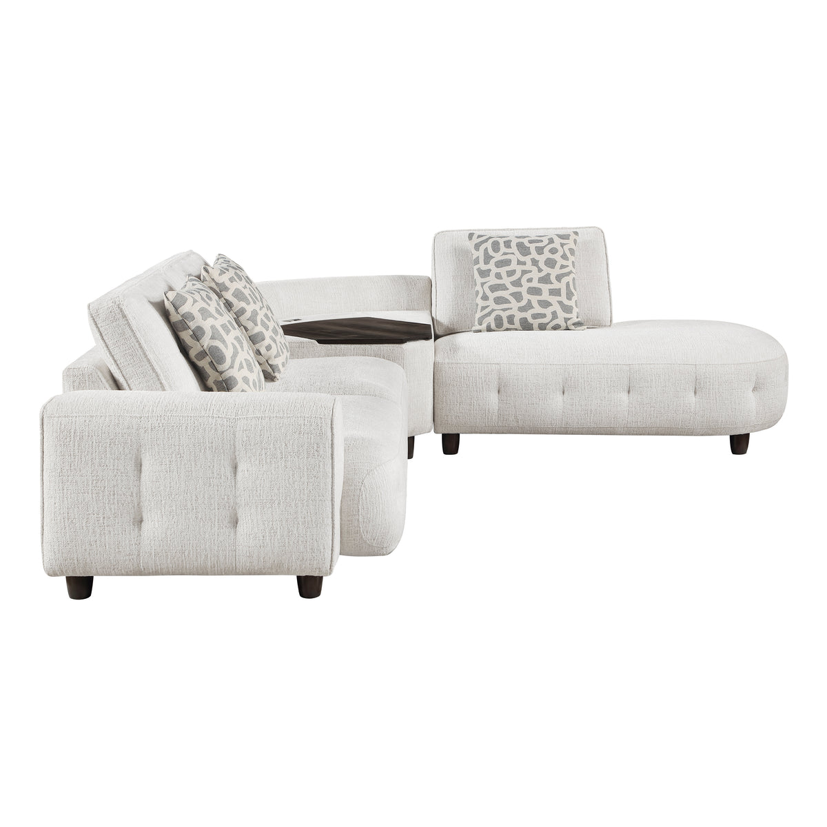 Vaelen Beige RAF Sectional with Hidden Storage from Homelegance - Luna Furniture