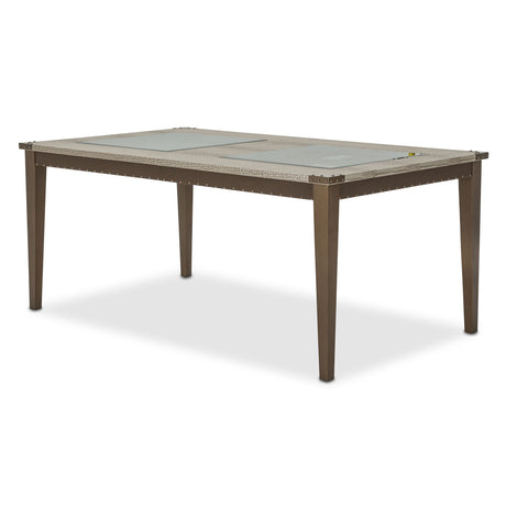 Valise Amazon Tan Gator 4 Leg Retangular Dining Table W/glass Inserts (includes: 1 - 24 Leaf) from Michael Amini - Luna Furniture