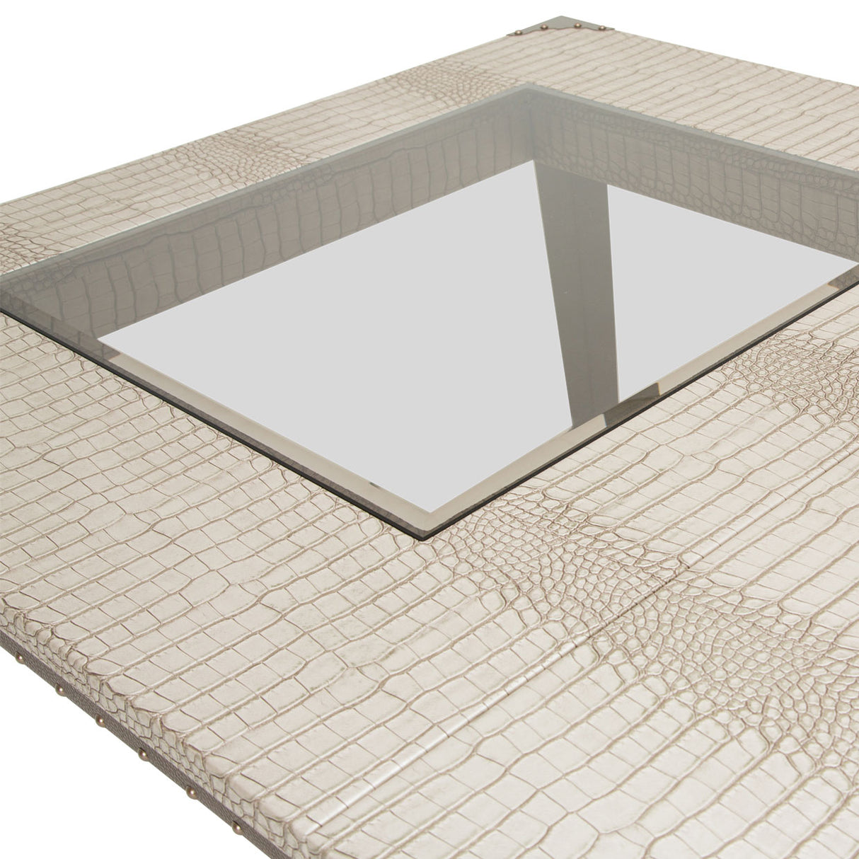 Valise Amazon Tan Gator 4 Leg Retangular Dining Table W/glass Inserts (includes: 1 - 24 Leaf) from Michael Amini - Luna Furniture