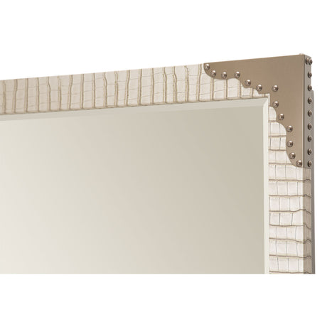 Valise Amazon Tan Gator Upholstered Wall Mirror from Michael Amini - Luna Furniture