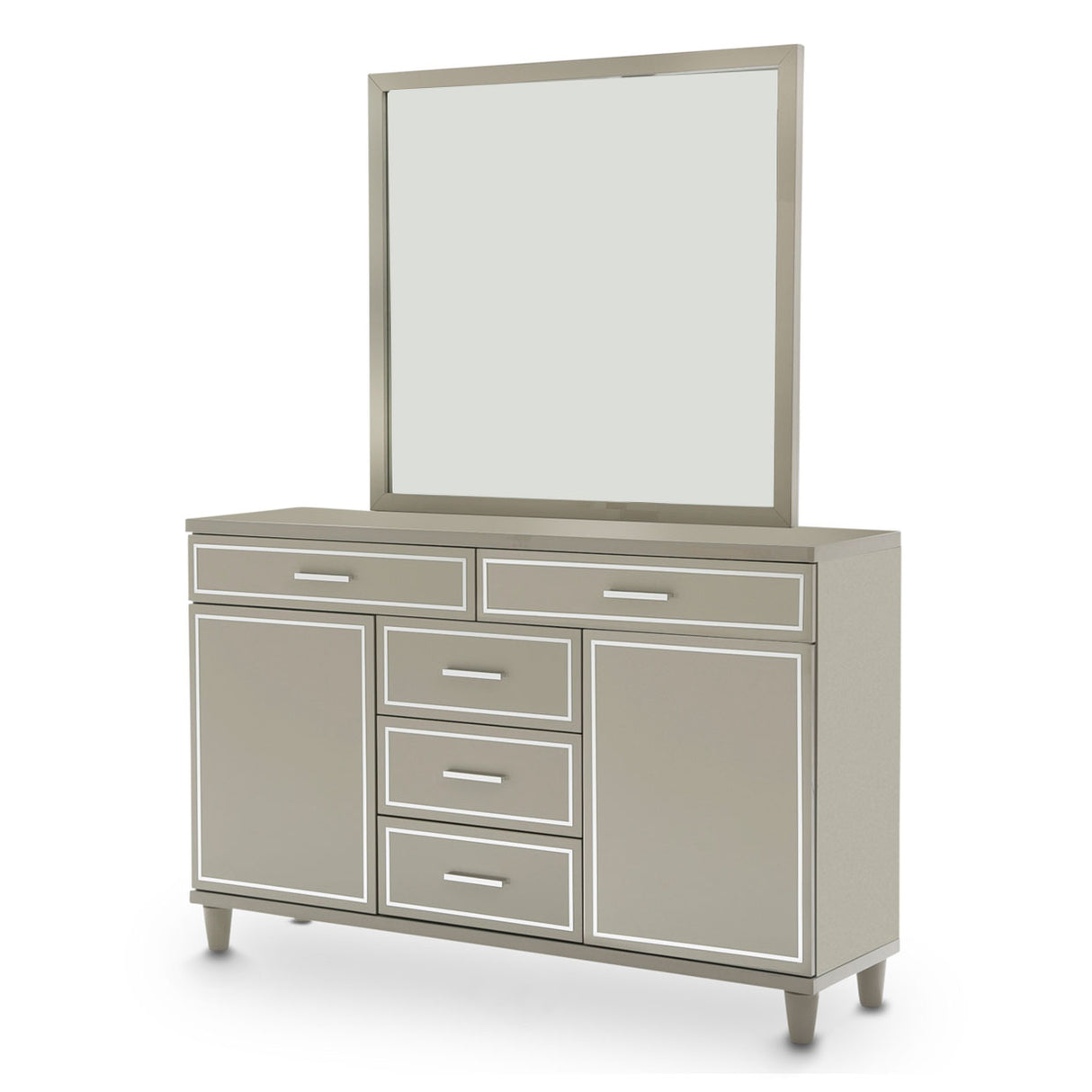 Urban Place Dove Grey Dresser With Mirror from Michael Amini - Luna Furniture