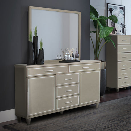 Urban Place Dove Grey Dresser Mirror from Michael Amini - Luna Furniture