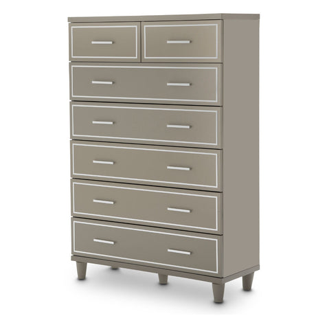 Urban Place Dove Grey 7-drawer Chest from Michael Amini - Luna Furniture