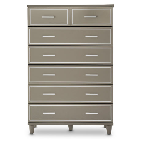 Urban Place Dove Grey 7-drawer Chest from Michael Amini - Luna Furniture