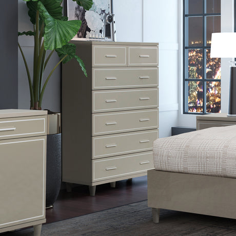 Urban Place Dove Grey 7-drawer Chest from Michael Amini - Luna Furniture