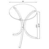 Eloise Gold Round Glass Top Curved Metal Side Table
