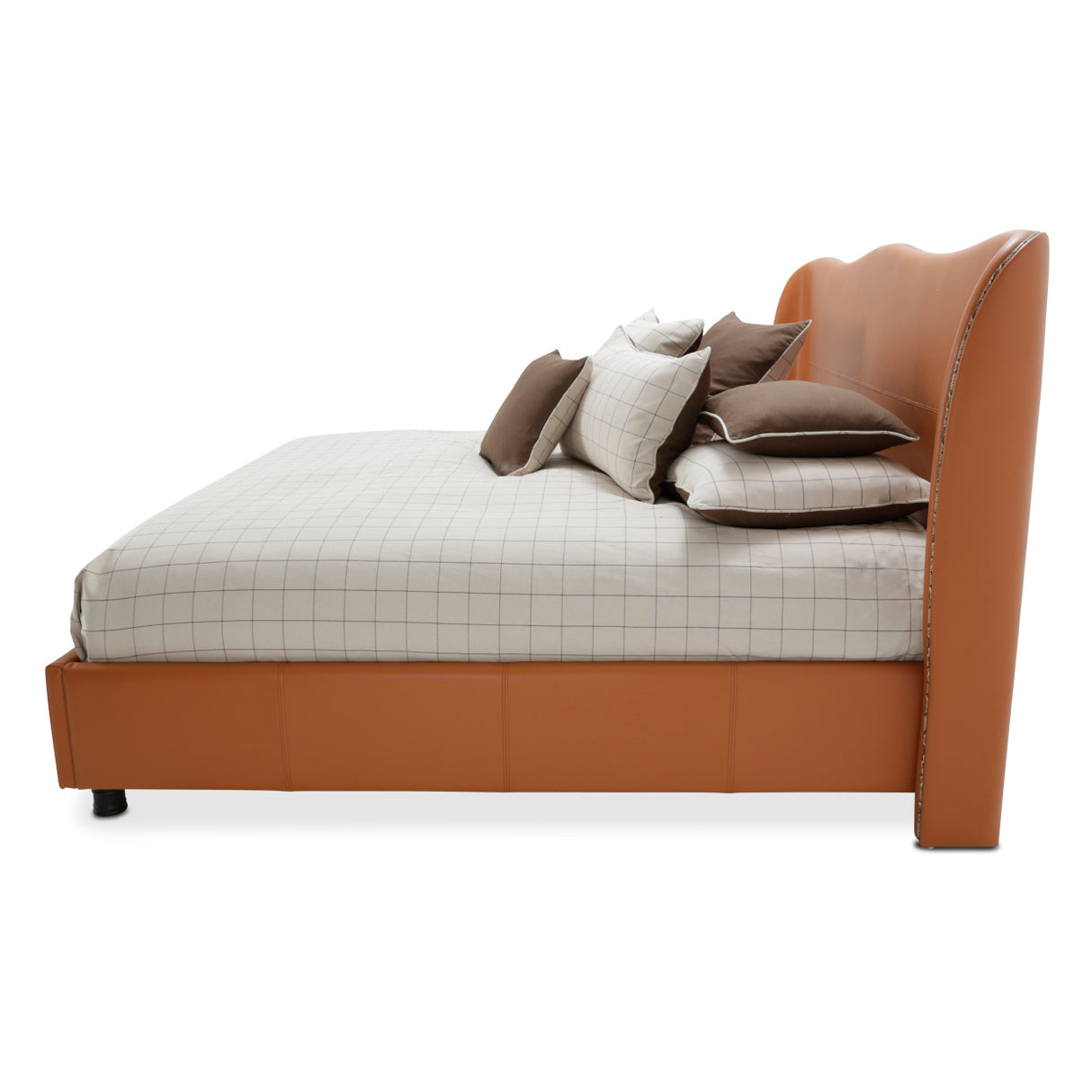 21 Cosmopolitan Orange Diablo Orange/umber Eastern King Upholstered Wing Bed (3 Pc) from Michael Amini - Luna Furniture