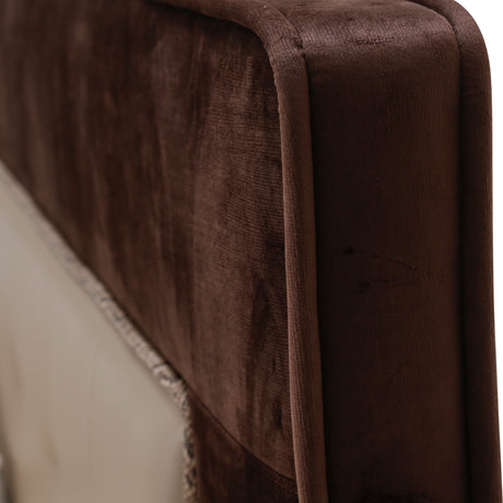 21 Cosmopolitan Taupe Pebble Grain Taupe/umber Cal King Upholstered Tufted Bed from Michael Amini - Luna Furniture