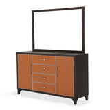 21 Cosmopolitan Orange Diablo Orange/umber Dresser With Mirror from Michael Amini - Luna Furniture