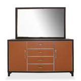 21 Cosmopolitan Orange Diablo Orange/umber Dresser With Mirror from Michael Amini - Luna Furniture