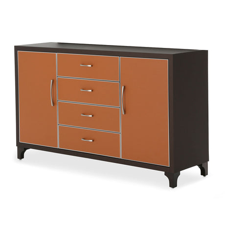 21 Cosmopolitan Orange Diablo Orange/umber Dresser from Michael Amini - Luna Furniture