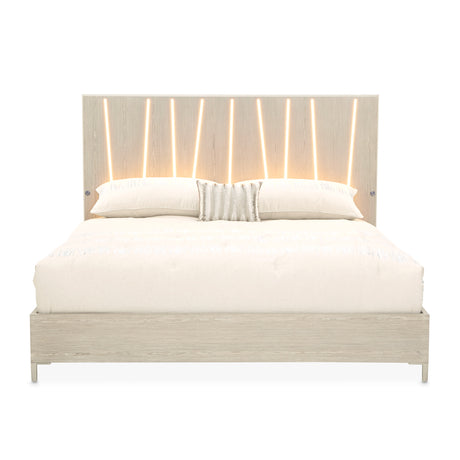 Lotus Bay Sand Queen Bed With Led Lights from Michael Amini - Luna Furniture