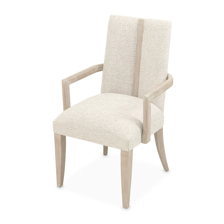Lotus Bay Sand Dining Arm Chair from Michael Amini - Luna Furniture