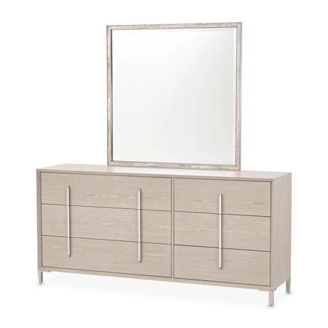 Lotus Bay Sand Large Dresser With Mirror from Michael Amini - Luna Furniture