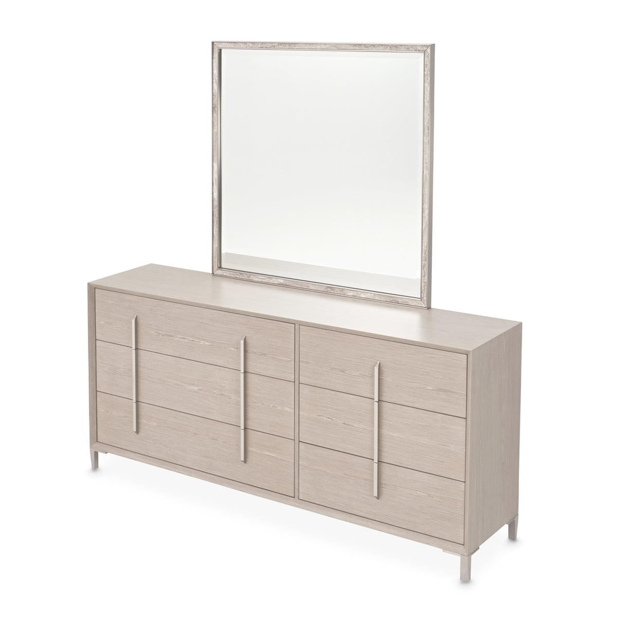 Lotus Bay Sand Large Dresser With Mirror from Michael Amini - Luna Furniture