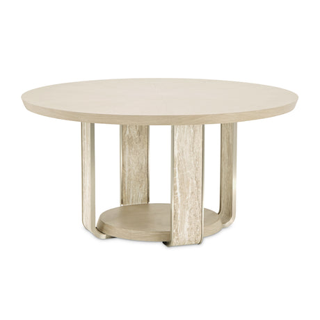 Lotus Bay Sand 60'' Round Dining Table from Michael Amini - Luna Furniture