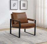 Rosalind Brown Upholstered Track Arm Accent Chair from Coaster - Luna Furniture