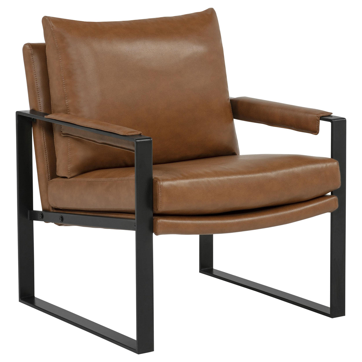 Rosalind Brown Upholstered Track Arm Accent Chair from Coaster - Luna Furniture