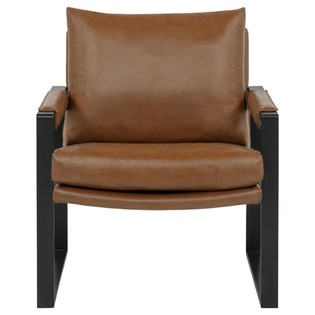 Rosalind Brown Upholstered Track Arm Accent Chair from Coaster - Luna Furniture