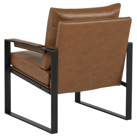 Rosalind Brown Upholstered Track Arm Accent Chair from Coaster - Luna Furniture