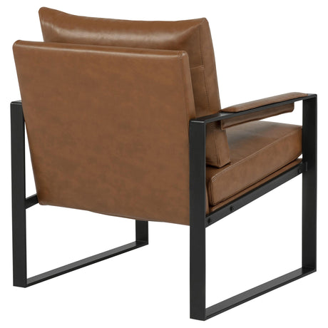 Rosalind Brown Upholstered Track Arm Accent Chair from Coaster - Luna Furniture