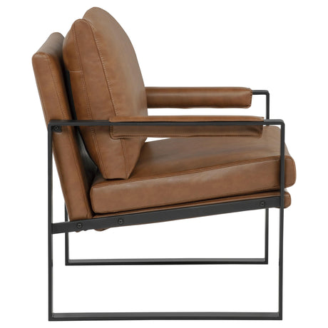 Rosalind Brown Upholstered Track Arm Accent Chair from Coaster - Luna Furniture