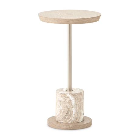 Lotus Bay Sand Chairside Table from Michael Amini - Luna Furniture