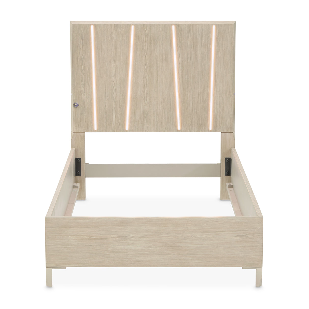 Lotus Bay Sand Twin Panel Bed With Led Lights from Michael Amini - Luna Furniture