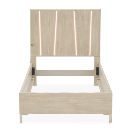 Lotus Bay Sand Twin Panel Bed With Led Lights from Michael Amini - Luna Furniture