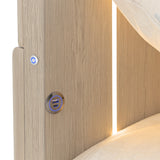 Lotus Bay Sand Twin Panel Bed With Led Lights from Michael Amini - Luna Furniture