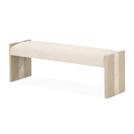 Lotus Bay Sand Accent Bench from Michael Amini - Luna Furniture