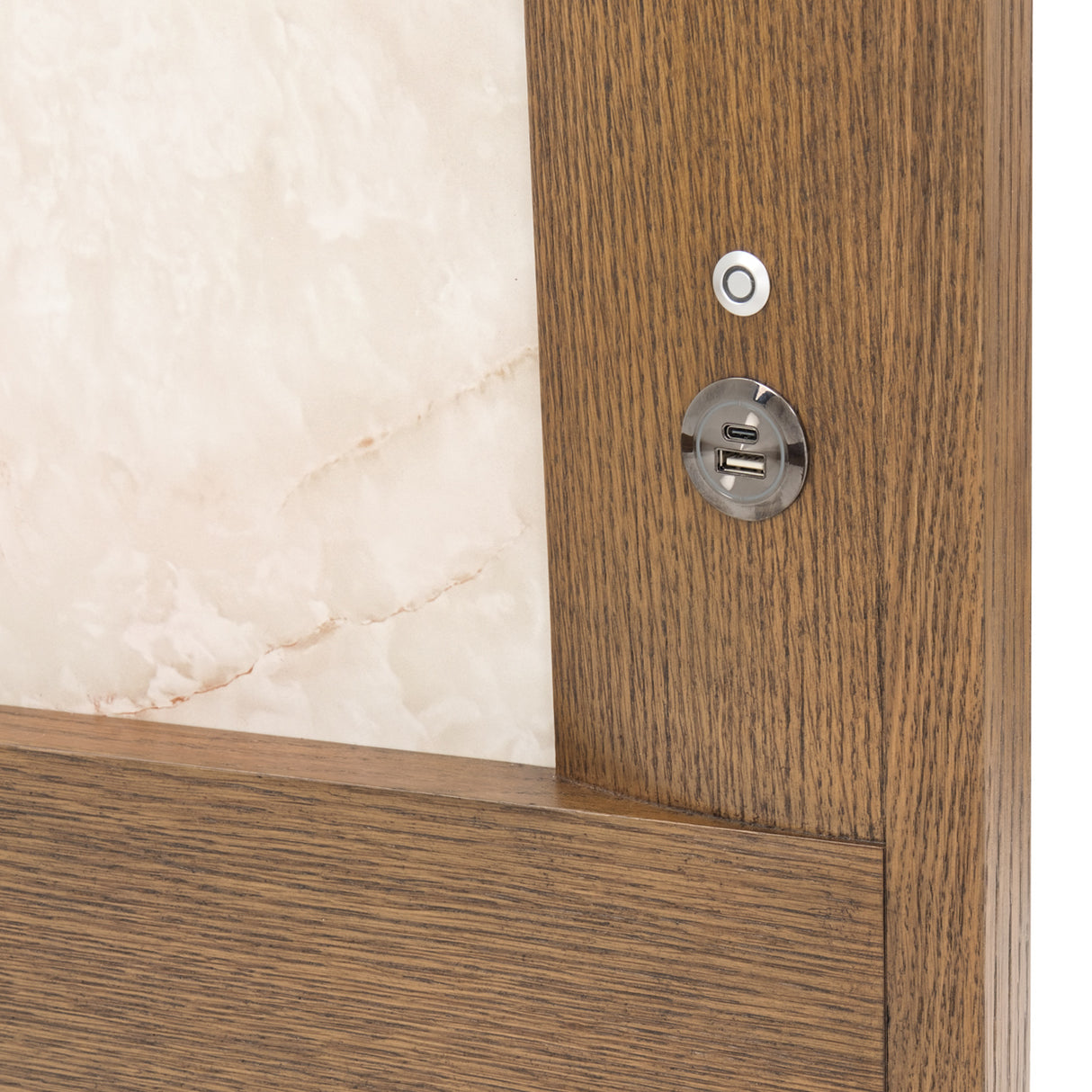 Portrait Sienna Brown Queen Panel Bed With Led Lights from Michael Amini - Luna Furniture