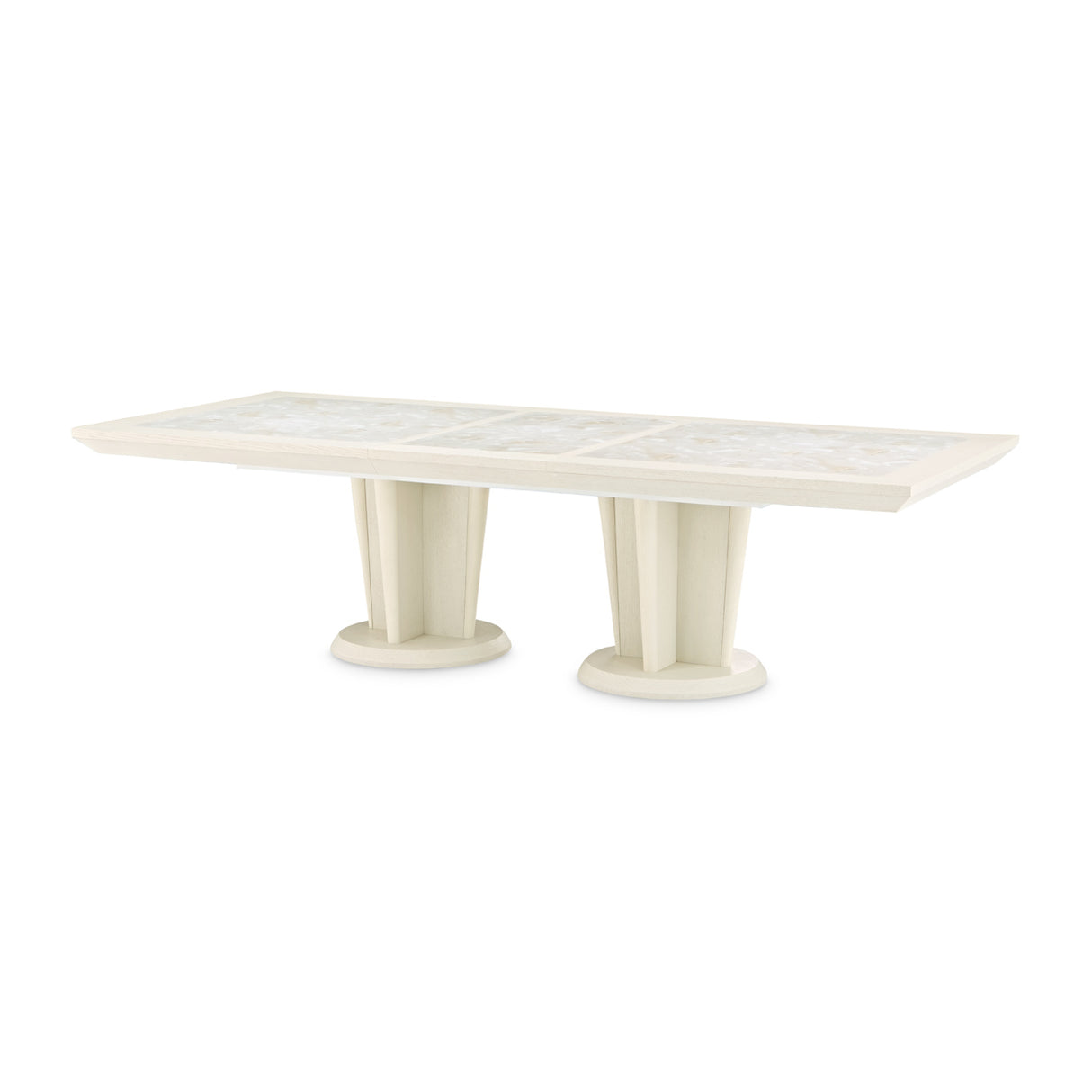 Portrait Alabaster White Rectangular Dining Table