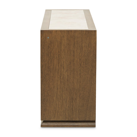 Portrait Sienna Brown Sideboard With Led Lights from Michael Amini - Luna Furniture
