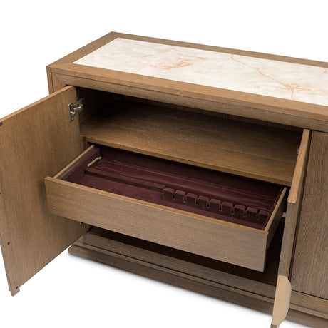 Portrait Sienna Brown Sideboard With Led Lights from Michael Amini - Luna Furniture