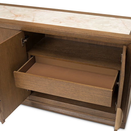 Portrait Sienna Brown Sideboard With Led Lights from Michael Amini - Luna Furniture