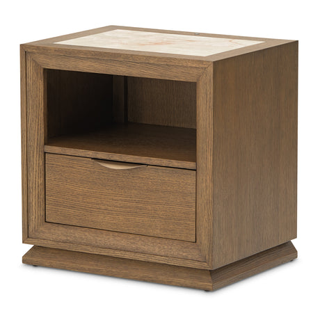 Portrait Sienna Brown 1-drawer Nightstand With Led Lights from Michael Amini - Luna Furniture