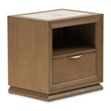 Portrait Sienna Brown 1-drawer Nightstand With Led Lights from Michael Amini - Luna Furniture