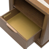 Portrait Sienna Brown 1-drawer Nightstand With Led Lights from Michael Amini - Luna Furniture