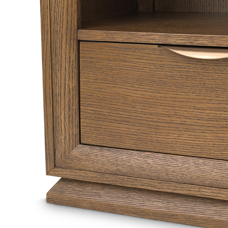 Portrait Sienna Brown 1-drawer Nightstand With Led Lights from Michael Amini - Luna Furniture