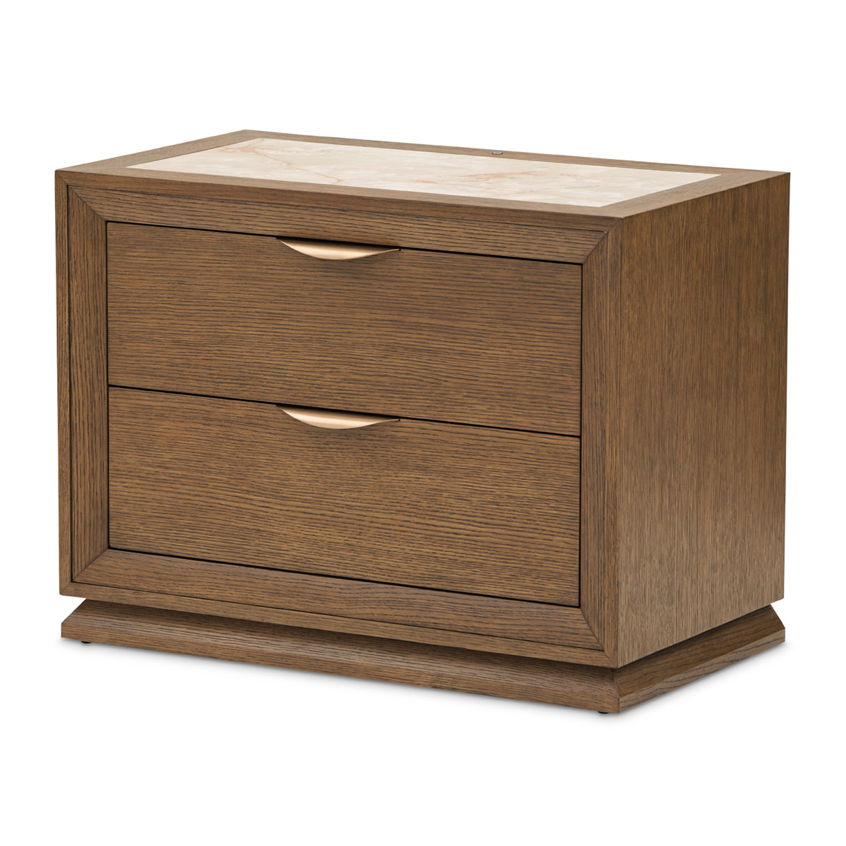 Portrait Sienna Brown 2-drawer Nightstand With Led Lights from Michael Amini - Luna Furniture