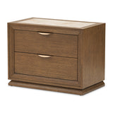 Portrait Sienna Brown 2-drawer Nightstand With Led Lights from Michael Amini - Luna Furniture
