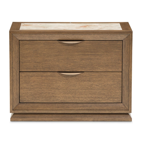 Portrait Sienna Brown 2-drawer Nightstand With Led Lights from Michael Amini - Luna Furniture
