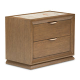 Portrait Sienna Brown 2-drawer Nightstand With Led Lights from Michael Amini - Luna Furniture