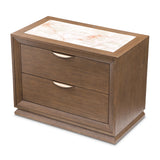 Portrait Sienna Brown 2-drawer Nightstand With Led Lights from Michael Amini - Luna Furniture