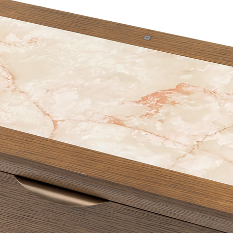 Portrait Sienna Brown 2-drawer Nightstand With Led Lights from Michael Amini - Luna Furniture