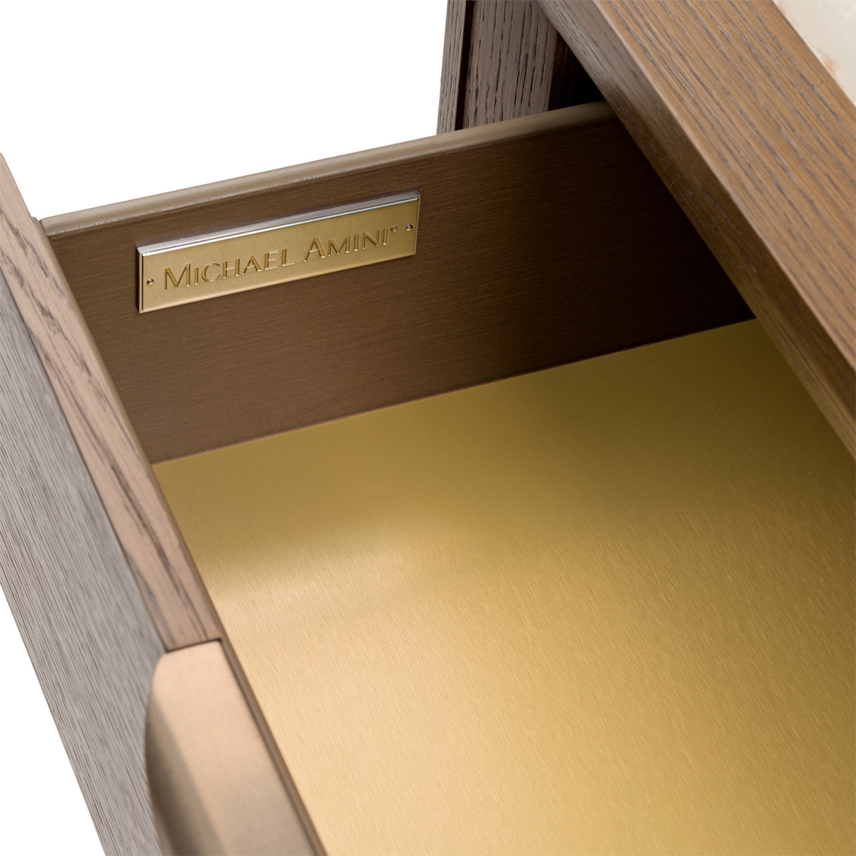 Portrait Sienna Brown 2-drawer Nightstand With Led Lights from Michael Amini - Luna Furniture