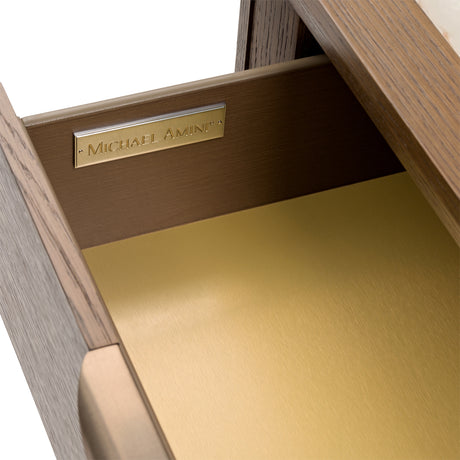 Portrait Sienna Brown 2-drawer Nightstand With Led Lights from Michael Amini - Luna Furniture